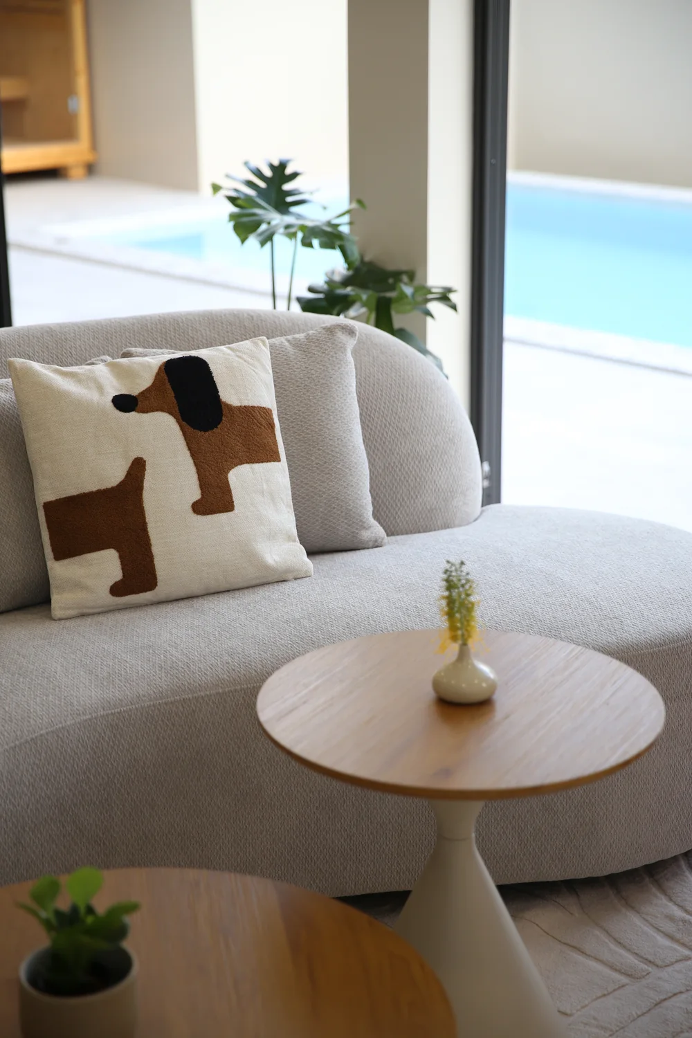 Soft textures and a quiet corner in the show villa