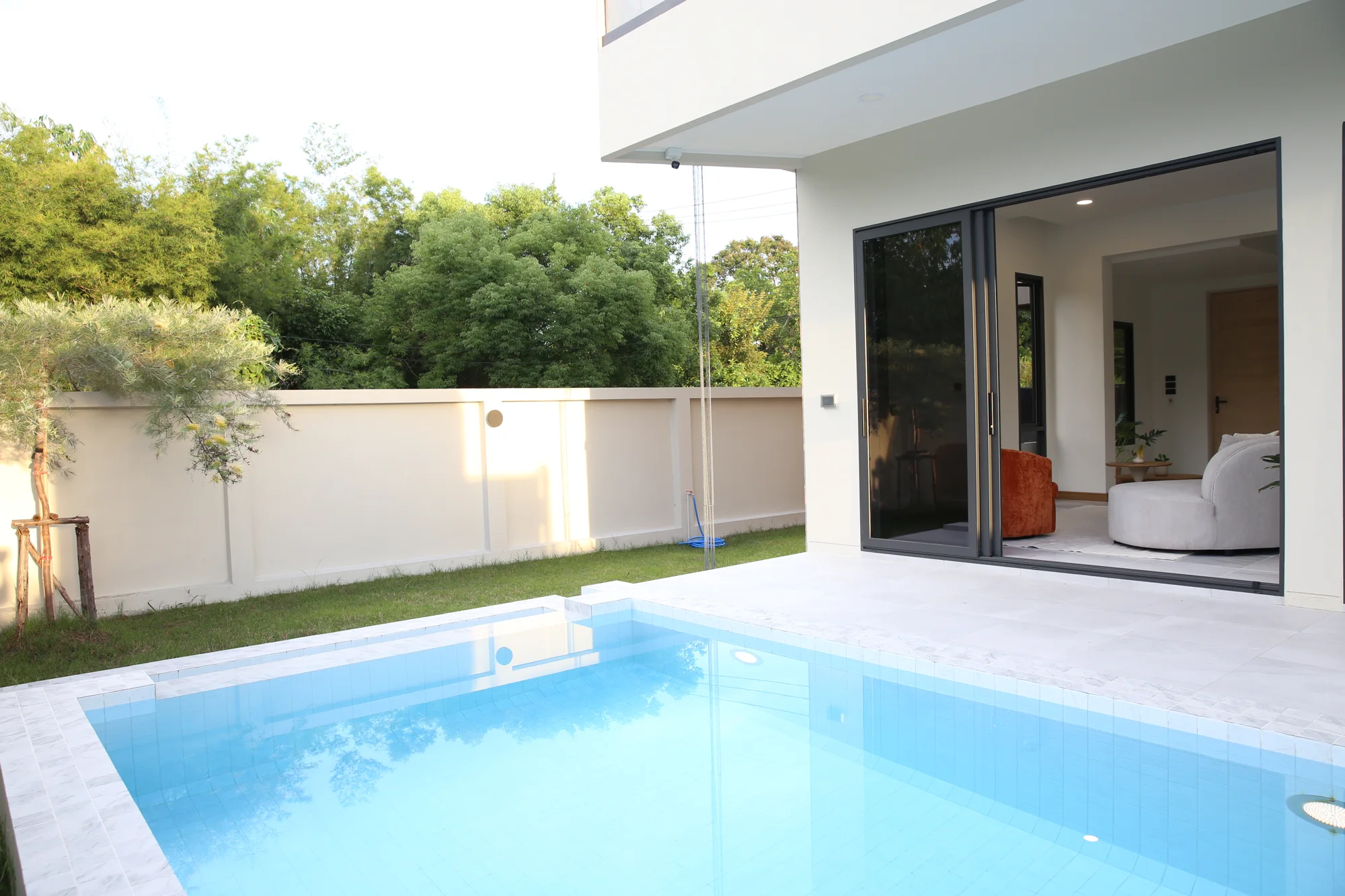 The pool courtyard